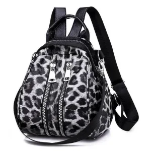 Black leopard backpack