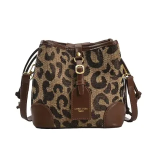 Leather leopard purse