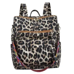 Leopard backpack purse