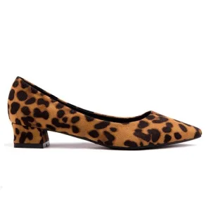 Leopard block heel pumps
