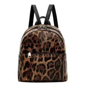 Leopard print small backpack