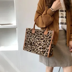 Leopard tote handbag