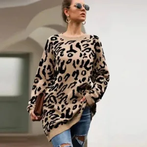Long cheetah sweater