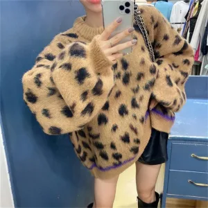 Oversized leopard sweater