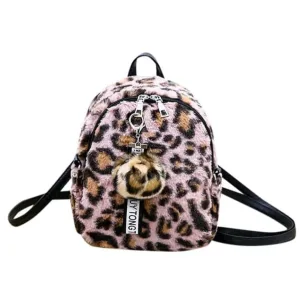 Pink leopard backpack