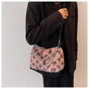 Pink leopard purse