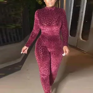 Purple Leopard Jumpsuit