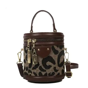 Purse with leopard strap