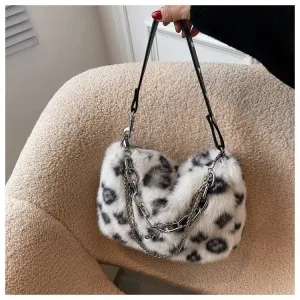 Vintage leopard fur purse