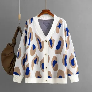 White leopard cardigan
