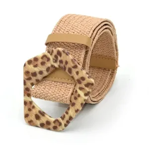 Wide leopard belt