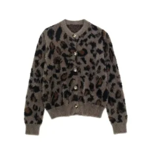 Womens leopard cardigan