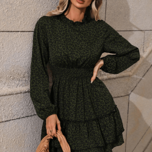 Womens leopard midi dress